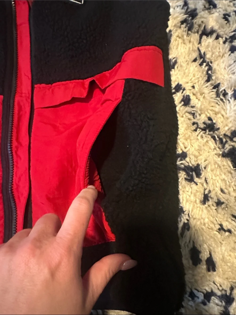 Jordan Black & Red Hooded Sherpa Vest